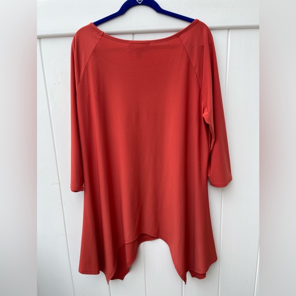 Antthony Orange Sharkbite-Hem Casual Tunic Top size X-Large - Picture 2 of 9